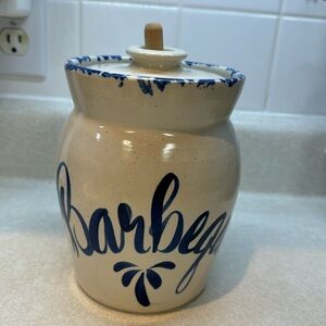 Barbecue Blue & Cream Crock